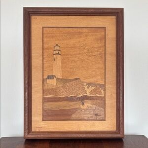 Vintage Wooden Lighthouse Wall Art